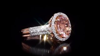 JK Crown Morganite amp Diamond Halo Ring in 10k Rose Gold [upl. by Esertap73]