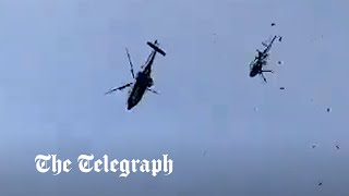 Military helicopters collide in Malaysia during training session [upl. by Lav]