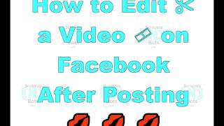 HOW to EDIT ✂ VIDEO 🎞 on FACEBOOK AFTER POSTING [upl. by Nwahsud]