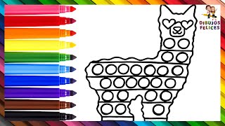 Dibuja y Colorea Un Arcoiris Llama POP IT 🦙🔴🟠🟡🟢🔵🟣🌈 Dibujos Para Niños [upl. by Ativad231]