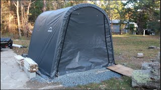 Shelter Logic 10x10 UTV ShedInABox Installation and Short Term Review [upl. by Alyakim]