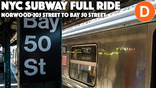 R68 D Train Full Ride from Norwood205 St to Bay 50 St  NYC Subway [upl. by Leonhard152]