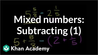 Subtracting mixed numbers  Fractions  PreAlgebra  Khan Academy [upl. by Mailiw]