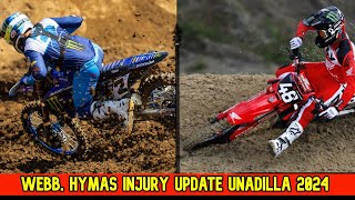 Cooper Webb Chance Hymas Injury Updates Unadilla MX 2024 [upl. by Tolman689]