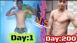 Day 1 To Day 200 Body transformation 😱Motivation video [upl. by Berg]