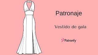 Patronaje Como hacer un vestido con escote halter y corte sirena [upl. by Dessma]