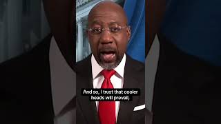 Sen Raphael Warnock on concerns of political violence shorts [upl. by Rutra]