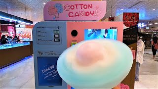 Cotton Candy Vending Machine  How Robotic Arm Make Sugar Magic Candy Floss [upl. by Asseram]