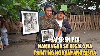 JAPER SNIPER NAMANGHA SA BINIGAY NA REGALO NG KANYANG BISITAPAINTING JJ AT KUYA GIDO [upl. by Aynekal]