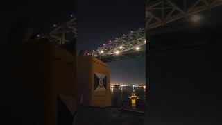 A bulk carrier passing under the VerrazzanoNarrows Bridge Newyork bridge seafarers usa bulk [upl. by Janifer631]