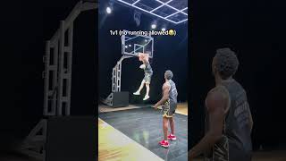 1v1 No Running 🤣 hoops basketballdrills basketball [upl. by Arreic]