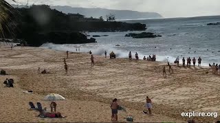 1 visitor dead 2 injured after being swept into ocean by large surf on Oahu’s North Shore [upl. by Akcirre]