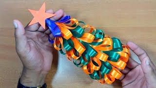 How to Make Christmas Tree with Ribbon  DIY Christmas crafts [upl. by Roda]