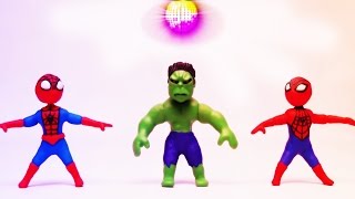 HomemAranha Hulk e Relâmpago Marquinhos se divertem dançando disco  Stop Motion para as criança [upl. by Flanagan726]