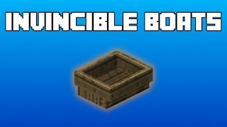 Invincible Boats in Minecraft  No Mods [upl. by Kernan]