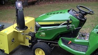 John Deere 47quot Snow blower installation on x590 tractor [upl. by Maxine312]