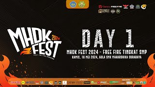 LIVE MHDK FEST 2024  KEEP THE FIRE BURNING  FREE FIRE TINGKAT SMP DAY 1 [upl. by Juanita]