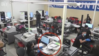 Where its happening now Live clip of workers counting ballots in Sacramento County [upl. by Amilb]