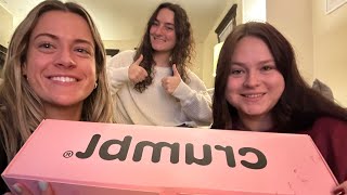 my friends try asmr  crumbl cookie mukbang [upl. by Delanos]