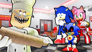 SONIC AMY AND BABY SONICEXE VS ESCAPE PAPA PIZZAS PIZZERIA IN ROBLOX [upl. by Violette]