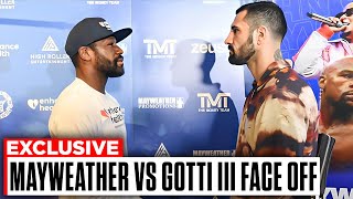 Floyd Mayweather amp John Gotti III First FACE OFF Ahead Of Their Fight In August [upl. by Ihsir]