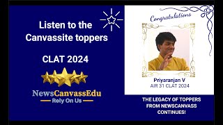 CLAT 2024 Topper AIR 31 Priyaranjan V JourneyI TOPPER Talk with Ridhi Mam clat trending podcast [upl. by Staal]