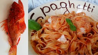 TAGLIATELLE AL SUGO DI SCORFANO ROSSO  RICETTA PRIMO PIATTO [upl. by Gnol]