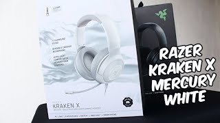 UNBOXING  RAZER KRAKEN X MERCURY WHITE [upl. by Ameehsat]