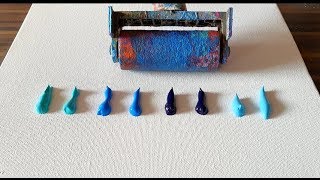 Easy Abstract Painting For Beginners Satisfying DemoUsing Rubber BrayerDaily Art TherapyDay 065 [upl. by Leunad]