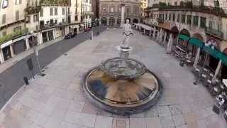 Piazza delle Erbe Verona Ripresa aerea con Drone aerial video [upl. by Clabo550]