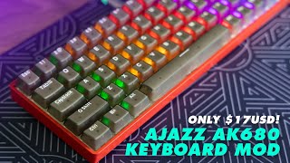 O Ring Tray Mount Mod  AJAZZ AK680 17USD Keyboard clack [upl. by Siram611]