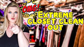 HOARDERS EXTREME CLOSET CLEAN OUT CLEANING DECLUTTERING AND ORGANIZING LIVING WITH CAMBRIEA [upl. by Ttesil]