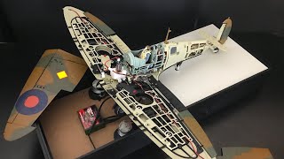 118 Scale Model Spitfire Mk 1A  Broken Cable  Power Mod [upl. by Enyal779]