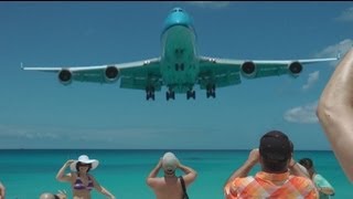 St Maarten 🇫🇷 🇳🇱 Crazy Takeoff Landing 747 A340 etc Full HD 1080p [upl. by Lars]