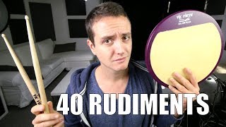 All 40 Rudiments  Daily Drum Lesson [upl. by Koloski]