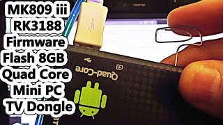 Android HDMI TV Dongle Firmware Flash install Custom ROMs OS on MK809 RK3188 WIFI Free [upl. by Tirza]