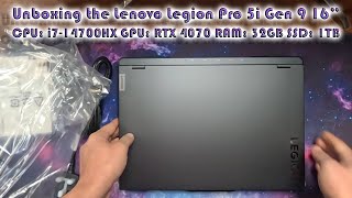 Lenovo Legion Pro 5i Gen 9 16quot Laptop i714700HX and RTX 4070  Unboxing [upl. by Yatnoed245]