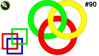 How to make borromean rings Design in coreldraw  Borromean Rings Design  3d Design ring 090 [upl. by Arret]