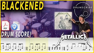 Blackened  Metallica  DRUM SCORE Sheet Music PlayAlong  DRUMSCRIBE [upl. by Sisak453]