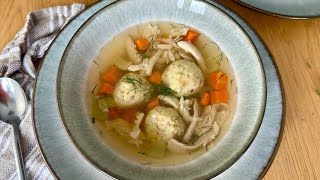 Classic Comforting Matzo Ball Soup Recipe [upl. by Boyes]