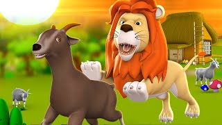 Sher aur Samajhdar Bakri 3D Animated Hindi Moral Stories for Kids शेर और बकरी कहानी Lion Goat Tales [upl. by Esten]