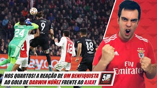 BENFICA NOS QUARTOS Festejo de um Benfiquista ao golo de Darwin Núñez frente ao Ajax shorts [upl. by Ahsinuq830]