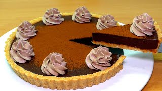 NoBake Chocolate Tart  4 ingredients Eggless without Oven [upl. by Nahttam962]