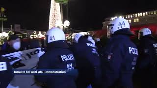 Tumulte vor dem Hamburger Rathaus  Demo wegen Besuch von AfD Gründer Gauland [upl. by Helge]