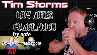 Tim Storms Low Notes Compilation  REACTION [upl. by Nyladnohr]