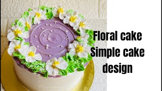 Floral cake design  awesome cake decoration by whipped cream  easy homemade cake [upl. by Malva]