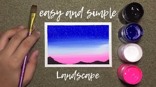 Easy and Simple Poster Color Landscape Painting for Beginners • Stepbystep Tutorial [upl. by Yelruc]