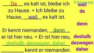 Konjunktionen lernen Übungen A2B1 obwohl dennoch trotzdem weil deshalb deswegen als wenn [upl. by Meibers485]