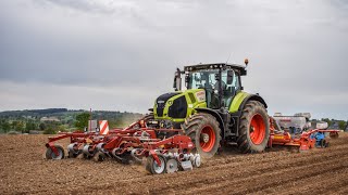 Semis de mais 2019 I CUMA La Travailleuse I CLAAS AXION 830 Combiné 4m50 [upl. by Adnamal]