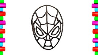 Drawing a spiderman  How to draw spiderman  Painting and coloring for kidstoddlers [upl. by Aihsyak]